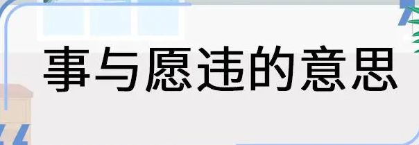 事与愿违是什么意思？这你都不知道，太菜了吧