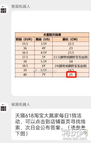 耐克儿童鞋最大参考脚长是 淘宝618每日一猜答案6.17